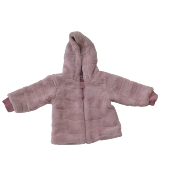 מעיל פרוותי דגם גלים - ורוד  0-3 | Little Lux