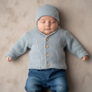 חליפת בנים 3 חל' קרדיגן סריג תכלת | ציפי דבש