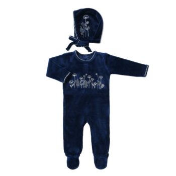 desing-3-28-600x600 אוברול קטיפה כחול הדפס פרחים + כובע | בנטי