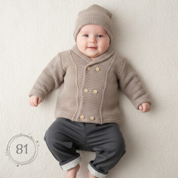 חליפת בנים 3 חל' קרדיגן סריג - מוקה אפור | ציפי דבש