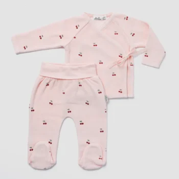 1-8-00022-3884 סט חליפת קטיפה דובדבנים -ורוד | לורנס