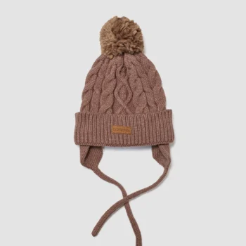 כובע סריג פונפון - מוקה | לורנס