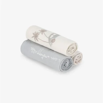 שלישיית חיתולי טטרה רקומים - ב'ז וכחול | מיננה