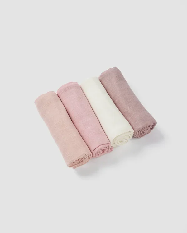 מארז 4 חיתולי טטרה -ורוד | לורנס