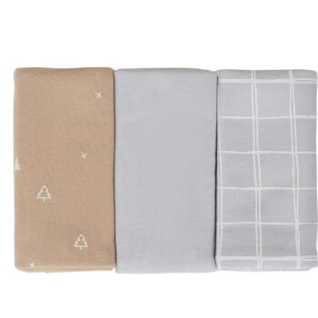 שליישית חיתולי טריקו דגם משבצות –תכלת | צחית