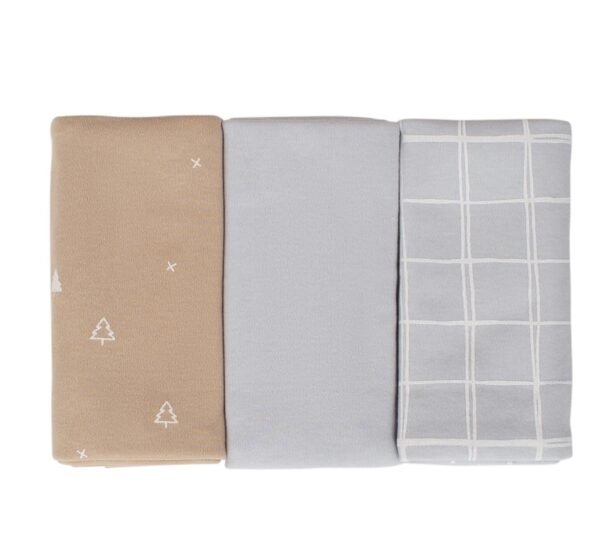 שליישית חיתולי טריקו דגם משבצות –תכלת | צחית