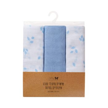 מארז שישיית חיתולי טטרה דגם עלים -תכלת | צחית